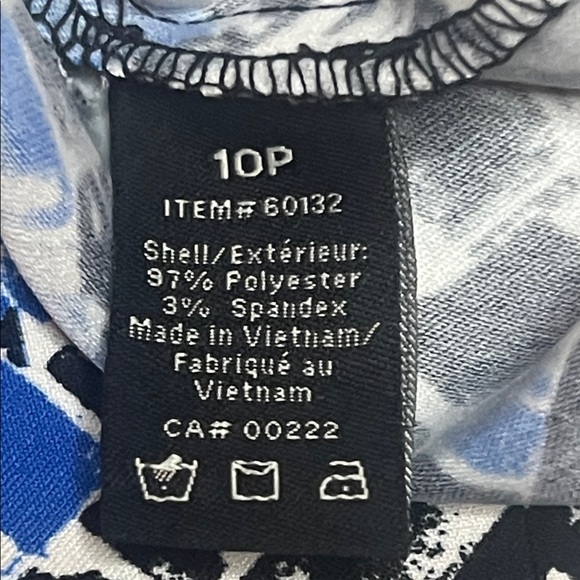 Jessica Abstract Blue and Black Dress with belt sz 10 Petite - Picture 12 of 14